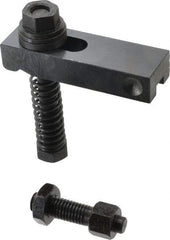 Value Collection - 5/8-11 Tap Size, Steel Strap Clamp Assembly - Single End Clamp, Radius Strap Nose, 7/8" Strap Thickness, 1" Travel, 4-1/2" Strap Len, 1-1/2" Strap Width - Benchmark Tooling