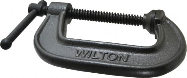 Wilton - Light-Duty 3" Max Opening, 1-7/8" Throat Depth, Ductile Iron Standard C-Clamp - 1,800 Lb Capacity, 0" Min Opening, Standard Throat Depth - Benchmark Tooling