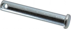 Made in USA - 3/8" Pin Diam, 2-1/4" OAL, Standard Clevis Pin - 5/32" Hole, 2-3/32" Usable Length, Zinc-Plated Steel - Benchmark Tooling