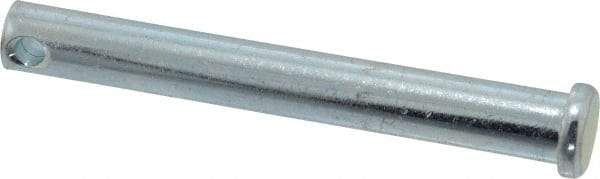 Made in USA - 3/8" Pin Diam, 3" OAL, Standard Clevis Pin - 5/32" Hole, 2-27/32" Usable Length, Zinc-Plated Steel - Benchmark Tooling