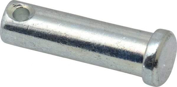 Made in USA - 7/16" Pin Diam, 1-1/2" OAL, Standard Clevis Pin - 5/32" Hole, 1-11/32" Usable Length, Zinc-Plated Steel - Benchmark Tooling