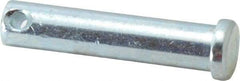 Made in USA - 7/16" Pin Diam, 2" OAL, Standard Clevis Pin - 5/32" Hole, 1-27/32" Usable Length, Zinc-Plated Steel - Benchmark Tooling