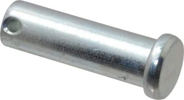 Made in USA - 5/8" Pin Diam, 2" OAL, Standard Clevis Pin - 5/32" Hole, 1-27/32" Usable Length, Zinc-Plated Steel - Benchmark Tooling