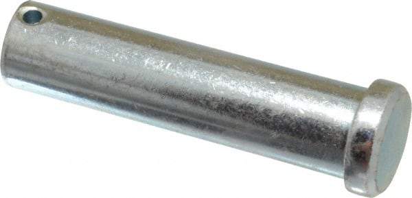 Made in USA - 3/4" Pin Diam, 3" OAL, Standard Clevis Pin - 5/32" Hole, 2-27/32" Usable Length, Zinc-Plated Steel - Benchmark Tooling