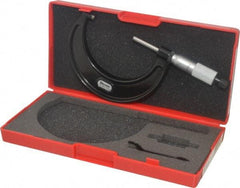 Starrett - 2 to 3" Range, 0.0001" Graduation, Mechanical Outside Micrometer - Ratchet Stop Thimble, Accurate to 0.00005" - Benchmark Tooling