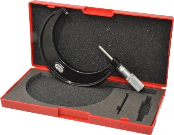 Starrett - 3 to 4" Range, 0.0001" Graduation, Mechanical Outside Micrometer - Friction Thimble, Accurate to 0.00005" - Benchmark Tooling