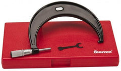 Starrett - 5 to 6" Range, 0.0001" Graduation, Mechanical Outside Micrometer - Friction Thimble, Accurate to 0.00005" - Benchmark Tooling