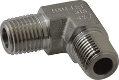 Ham-Let - 1/4" Grade 316 Stainless Steel Pipe 90° Male Elbow - MNPT End Connections, 7,500 psi - Benchmark Tooling
