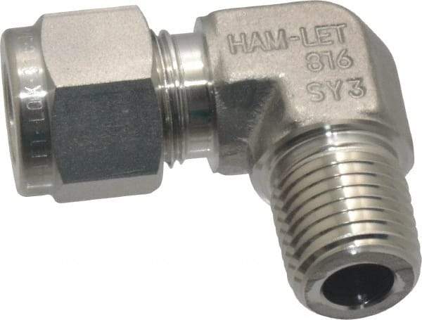 Ham-Let - 3/8" OD, Grade 316Stainless Steel Male Elbow - Comp x MNPT Ends - Benchmark Tooling