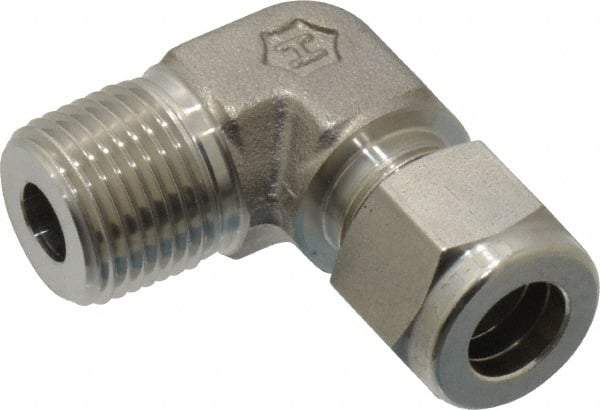 Ham-Let - 3/8" OD, Grade 316Stainless Steel Male Elbow - Comp x MNPT Ends - Benchmark Tooling