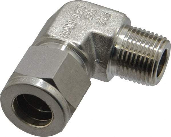 Ham-Let - 1/2" OD, Grade 316Stainless Steel Male Elbow - Comp x MNPT Ends - Benchmark Tooling
