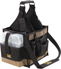 CLC - 23 Pocket Black & Brown Polyester Tool Bag - 11" Wide x 10" Deep x 19" High - Benchmark Tooling