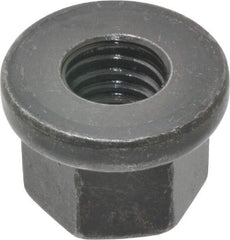 Gibraltar - M10, 22mm Flange Diam, 15mm High, 16mm Across Flats, Flange Nut - Grade 10 Steel, Black Phosphate Finish, 4" Flange Height, DIN 6331 - Benchmark Tooling