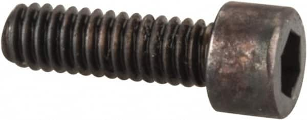 Made in USA - #1-72 UNF Hex Socket Drive, Socket Cap Screw - Alloy Steel, Black Oxide Finish, Fully Threaded, 1/4" Length Under Head - Benchmark Tooling