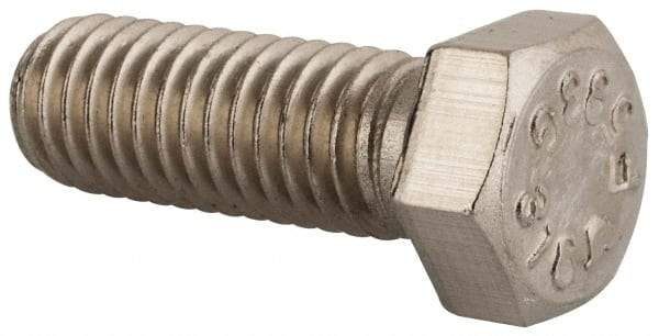 Value Collection - 7/16-14 UNC, 1-1/4" Length Under Head Hex Head Cap Screw - Fully Threaded, Grade 316 Stainless Steel, Uncoated, 5/8" Hex - Benchmark Tooling