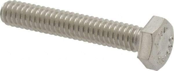 Value Collection - 1/4-20 UNC, 1-1/2" Length Under Head Hex Head Cap Screw - Fully Threaded, Grade 316 Stainless Steel, Uncoated, 7/16" Hex - Benchmark Tooling