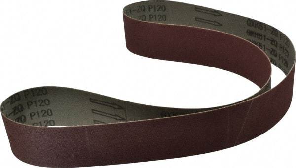 Tru-Maxx - 2" Wide x 48" OAL, 120 Grit, Aluminum Oxide Abrasive Belt - Aluminum Oxide, Fine, Coated - Benchmark Tooling