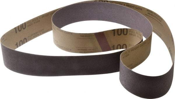 Tru-Maxx - 2" Wide x 72" OAL, 100 Grit, Aluminum Oxide Abrasive Belt - Aluminum Oxide, Fine, Coated - Benchmark Tooling