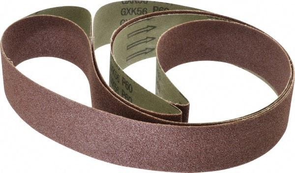 Tru-Maxx - 2" Wide x 132" OAL, 60 Grit, Aluminum Oxide Abrasive Belt - Aluminum Oxide, Medium, Coated - Benchmark Tooling