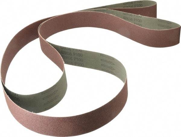 Tru-Maxx - 2" Wide x 132" OAL, 100 Grit, Aluminum Oxide Abrasive Belt - Aluminum Oxide, Fine, Coated - Benchmark Tooling