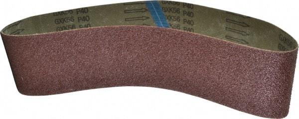 Tru-Maxx - 4" Wide x 36" OAL, 40 Grit, Aluminum Oxide Abrasive Belt - Aluminum Oxide, Coarse, Coated - Benchmark Tooling