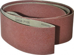 Tru-Maxx - 4" Wide x 132" OAL, 100 Grit, Aluminum Oxide Abrasive Belt - Aluminum Oxide, Fine, Coated - Benchmark Tooling