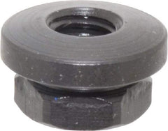 Gibraltar - 5/16-18 Steel Black Oxide Spherical Flange Nut - Grade 12L14, 3/8" High, 3/4" Diam x 1/8" High Flange, 1-1/4" Radius - Benchmark Tooling