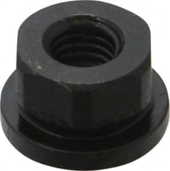 Gibraltar - 3/8-16 Steel Black Oxide Spherical Flange Nut - Grade 12L14, 1/2" High, 7/8" Diam x 1/8" High Flange, 1-1/4" Radius - Benchmark Tooling