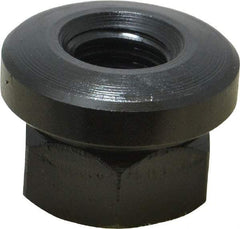 Gibraltar - 1/2-13 Steel Black Oxide Spherical Flange Nut - Grade 12L14, 11/16" High, 1-1/8" Diam x 3/16" High Flange, 1-1/2" Radius - Benchmark Tooling