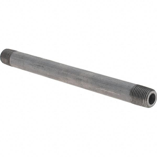 Made in USA - Schedule 80, 1/8" Diam x 4-1/2" Long Black Pipe Nipple - Threaded - Benchmark Tooling