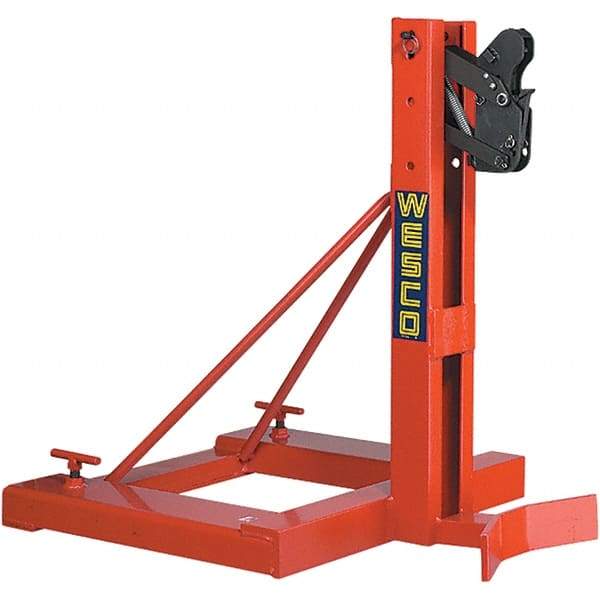 Wesco Industrial Products - 1,000 Lb Load Capacity, 16, 30, 55 & 85 Gal Drum Grab - 28" Wide x 34" High, Steel Wheels - Benchmark Tooling