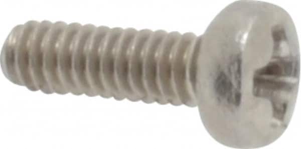 Value Collection - M2x0.40 Metric Coarse, 6mm Length Under Head Phillips Drive Machine Screw - Pan Head, Grade 18-8 & A2 Stainless Steel, Uncoated, Without Washer - Benchmark Tooling