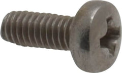 Value Collection - M2.5x0.45 Metric Coarse, 6mm Length Under Head Phillips Drive Machine Screw - Pan Head, Grade 18-8 & A2 Stainless Steel, Uncoated, Without Washer - Benchmark Tooling