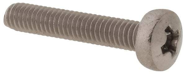 Value Collection - M2.5x0.45 Metric Coarse, 14mm Length Under Head Phillips Drive Machine Screw - Pan Head, Grade 18-8 & A2 Stainless Steel, Uncoated, Without Washer - Benchmark Tooling