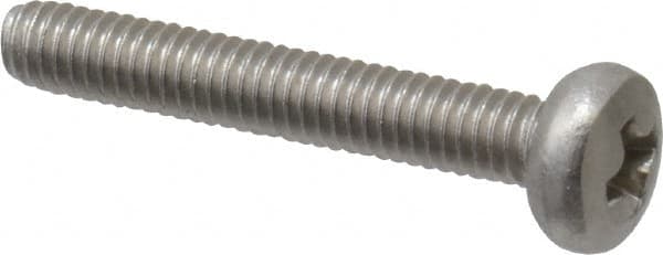 Value Collection - M2.5x0.45 Metric Coarse, 16mm Length Under Head Phillips Drive Machine Screw - Pan Head, Grade 18-8 & A2 Stainless Steel, Uncoated, Without Washer - Benchmark Tooling