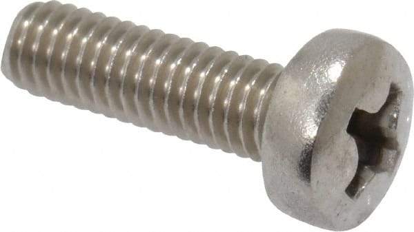 Value Collection - M3.5x0.60 Metric Coarse, 12mm Length Under Head Phillips Drive Machine Screw - Pan Head, Grade 18-8 & A2 Stainless Steel, Uncoated, Without Washer - Benchmark Tooling