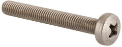 Value Collection - M5x0.80 Metric Coarse, 40mm Length Under Head Phillips Drive Machine Screw - Pan Head, Grade 18-8 & A2 Stainless Steel, Uncoated, Without Washer - Benchmark Tooling