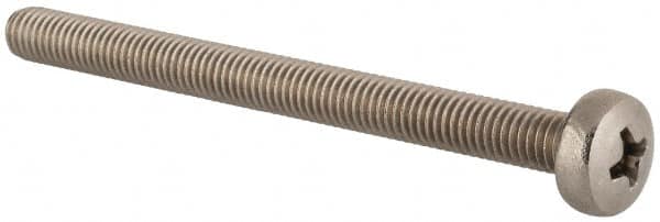 Value Collection - M5x0.80 Metric Coarse, 60mm Length Under Head Phillips Drive Machine Screw - Pan Head, Grade 18-8 & A2 Stainless Steel, Uncoated, Without Washer - Benchmark Tooling