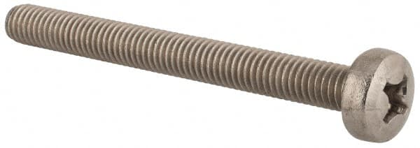 Value Collection - M6x1.00 Metric Coarse, 60mm Length Under Head Phillips Drive Machine Screw - Pan Head, Grade 18-8 & A2 Stainless Steel, Uncoated, Without Washer - Benchmark Tooling