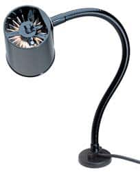 Made in USA - 18 Inch, Gooseneck, Magnetic Mounted, Incandescent, Black, General Purpose Task Light - 100 Watt, 120 Volt, Nonmagnifying - Benchmark Tooling