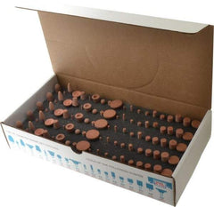 Made in USA - 100 Piece Aluminum Oxide Vitrified Mounted Stone Abrasive Point Set - Includes Shapes B42, B45, B52, B81, B91, B97, B102, B122, B136, W144, W146, W152, W160, W163, W167, W175, W176, W185, W200 & W215 - Benchmark Tooling