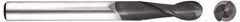 Niagara Cutter - 1/2" Diam, 3" LOC, 4 Flute Solid Carbide Ball End Mill - Diamond Finish, Single End, 6" OAL, 1/2" Shank Diam, Spiral Flute - Benchmark Tooling