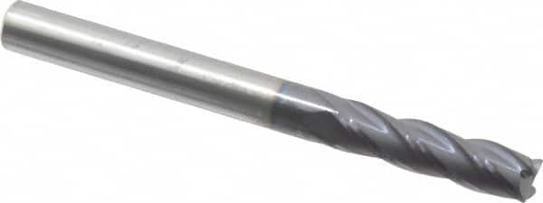 Niagara Cutter - 3/16", 4 Flute, Single End, Solid Carbide, 0.015" Corner Radius End Mill - 2" OAL, 30° Helix, Right Hand Flute, 5/8" LOC, Right Hand Cut - Benchmark Tooling