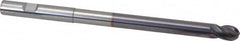 Niagara Cutter - 3/8" Diam, 1/2" LOC, 4 Flute Solid Carbide Ball End Mill - TiAlN Finish, Single End, 6" OAL, 3/8" Shank Diam, Spiral Flute - Benchmark Tooling