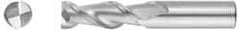Niagara Cutter - 3/4", 1-5/8" LOC, 3/4" Shank Diam, 4" OAL, 2 Flute, Solid Carbide Square End Mill - Single End, Uncoated, Spiral Flute, 45° Helix, Centercutting, Right Hand Cut, Right Hand Flute, Series A245 - Benchmark Tooling