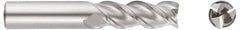 Niagara Cutter - 1", 3-1/4" LOC, 1" Shank Diam, 6" OAL, 3 Flute, Solid Carbide Square End Mill - Single End, TiCN Finish, Spiral Flute, 45° Helix, Centercutting, Right Hand Cut, Right Hand Flute, Series A345 - Benchmark Tooling