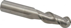 Niagara Cutter - 1/2" Diam, 1-1/4" LOC, 2 Flute Solid Carbide Ball End Mill - Uncoated, Single End, 3" OAL, 1/2" Shank Diam, Spiral Flute - Benchmark Tooling