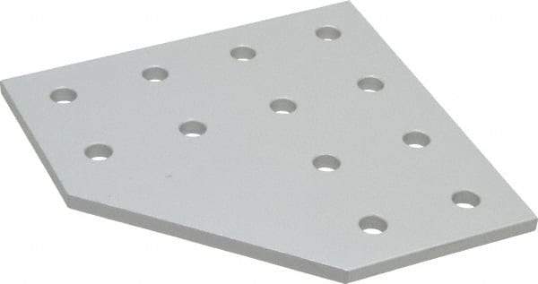 80/20 Inc. - 4" Wide, 4" High, Open Shelving 12 Hole 90° Angled Joining Plate - Aluminum, Use with Series 10 & Bolt Kit 3321 - Benchmark Tooling