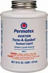 Permatex - 16 oz Aviation Gasket Sealant - -65 to 400°F, Dark Brown, Comes in Brush Top Can - Benchmark Tooling