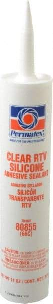 Permatex - 11 oz Cartridge Clear RTV Silicone Joint Sealant - -75 to 400°F Operating Temp, 24 hr Full Cure Time - Benchmark Tooling